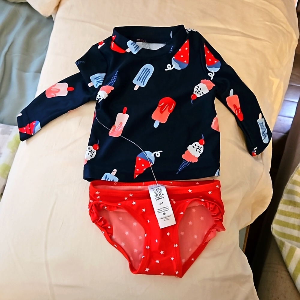 Infant Girls Ice Cream 2 Piece Bathing Suit 3M